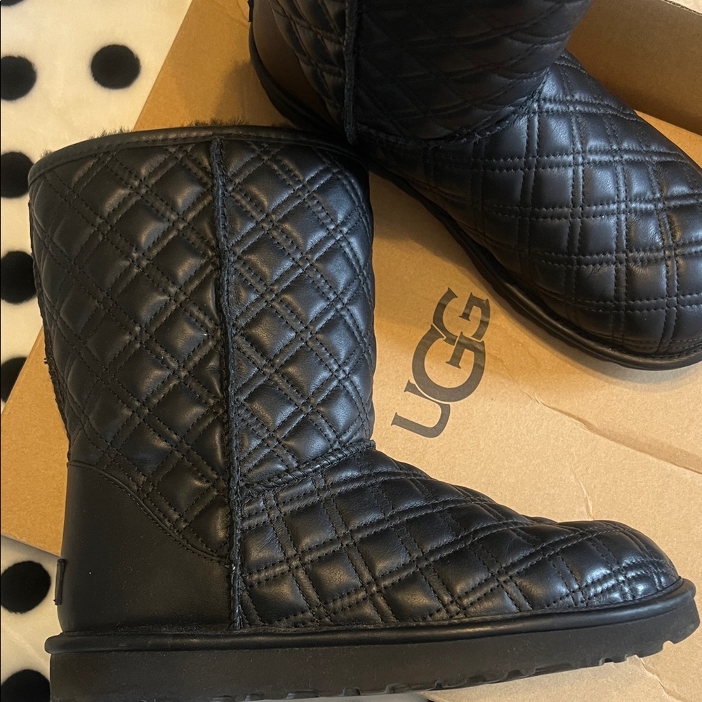 UGG Quilted Black Boots